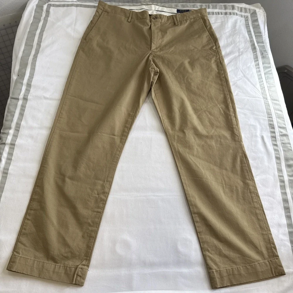 Polo Ralph Lauren Pants Mens 35x30 Khaki Chino Straight Fit Minimalist Luxury